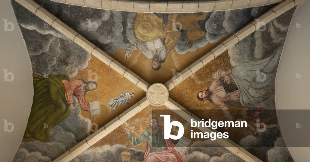 The church. Interior. The narthex. The vaults. Wall painting.