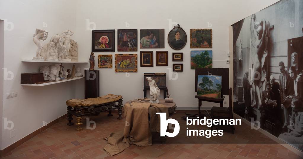 Museum Museu Comarcal de l'Urgell. Reconstruction of the atelier of the painter Antoni Alsina Amils.
