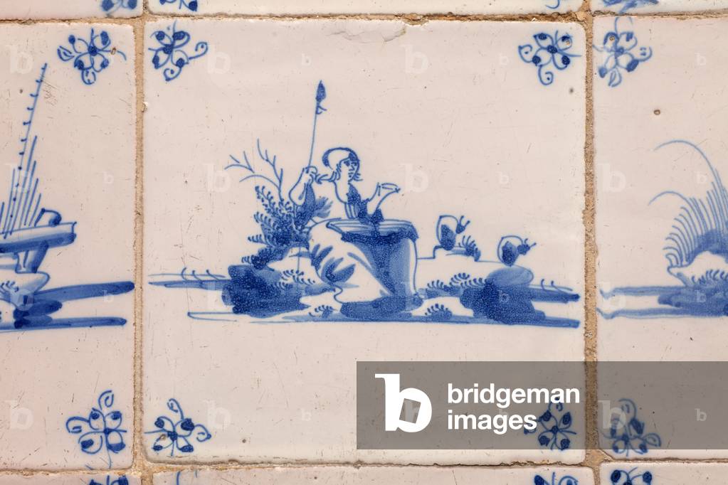 Abbey (Zwartzusterklooster). Interior. The kitchen. Setail. Ceramic tiles. 18th century.