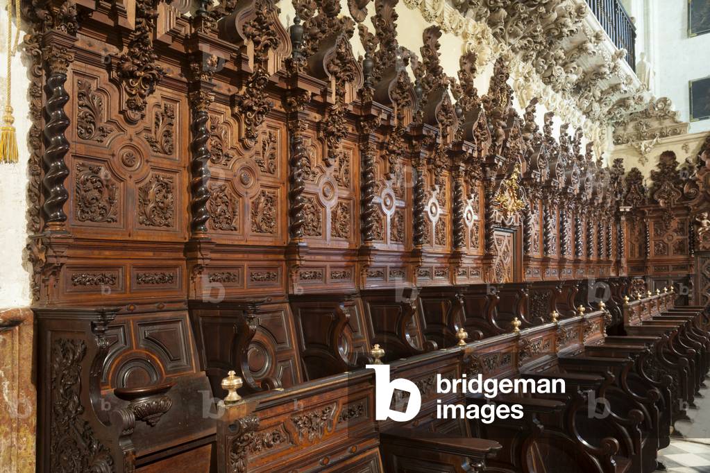 Interior. Choir (coro). The stalls. Wood. 1725.