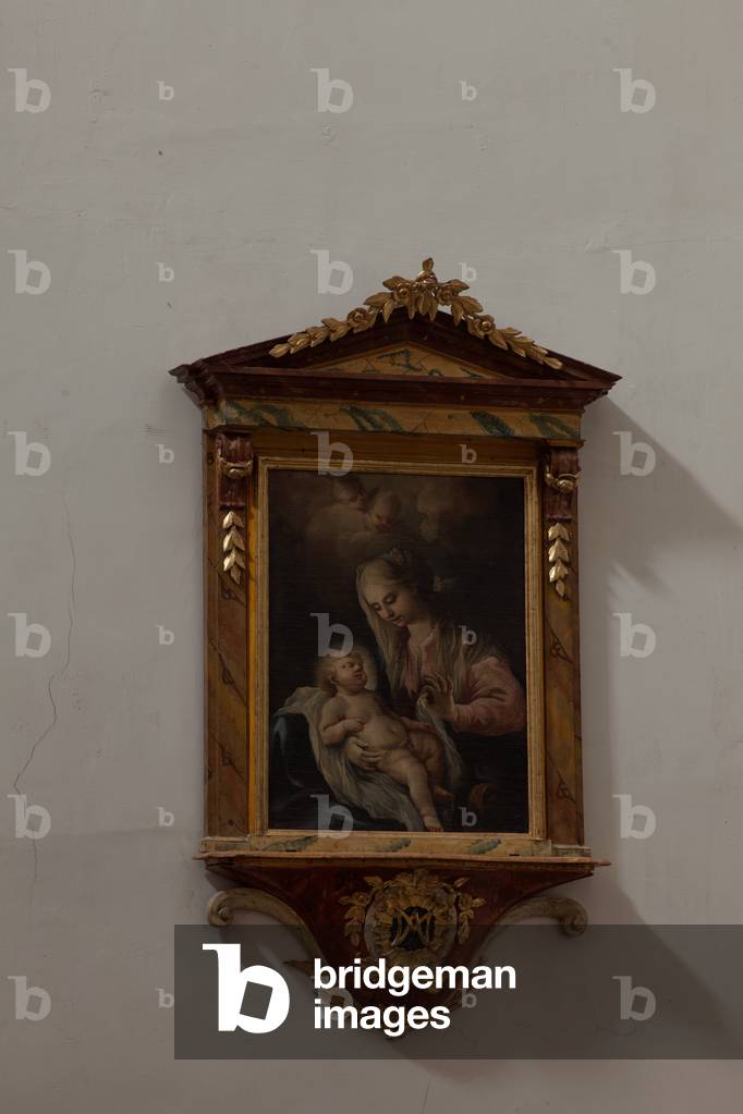 Collegiate church. Interior. Painting. Madonna with Child. Italy (?). Oil on canvas.