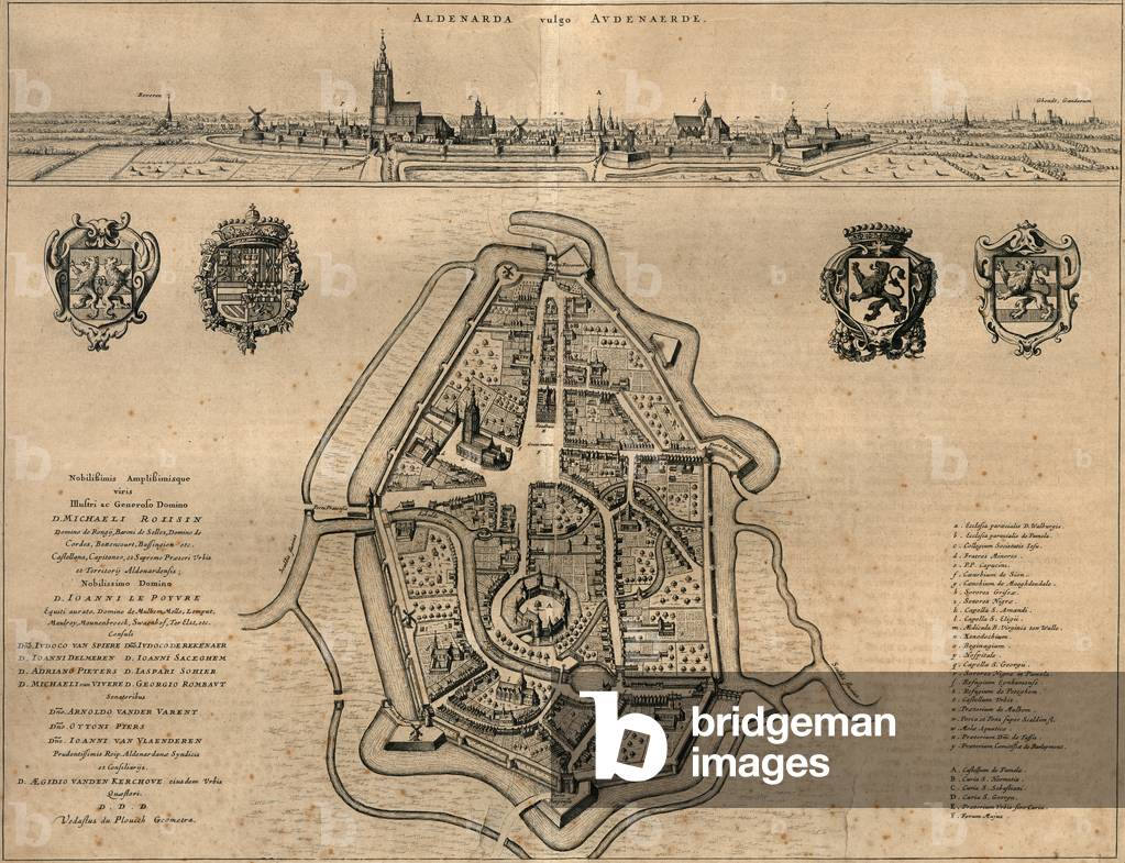 Municipal archive. Print. From Sanderus. Map of Oudenaarde (engraving)