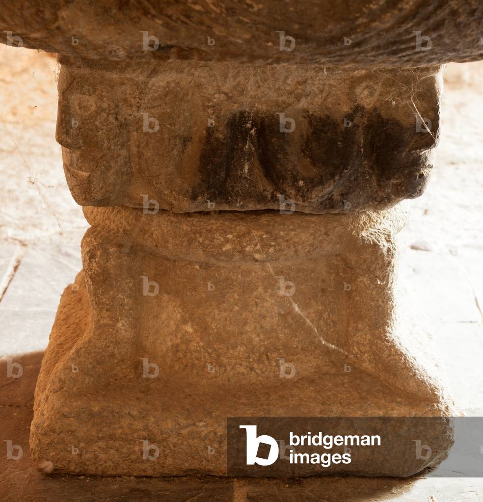 The church. Interior. The baptismal font. Detail.