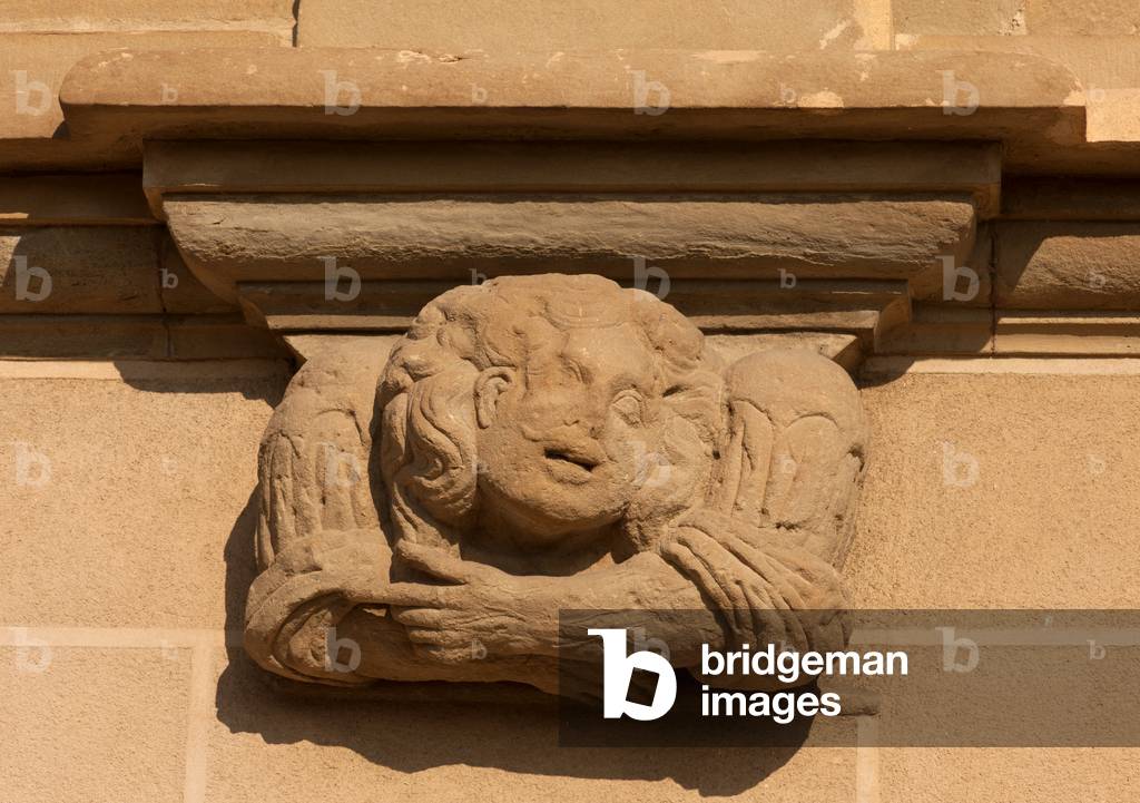 Sanctuary (Cova de Sant Ignasi). The church. Exterior. south façade. Detail. A corbel. Baroque. 18th century.
