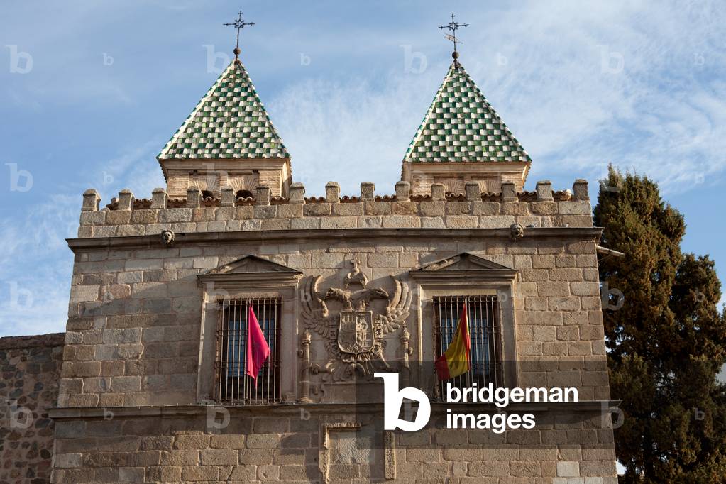 The city gate (Puerta Nueva de Bisagra). Detail. Upper part. Renaissance. 1550.