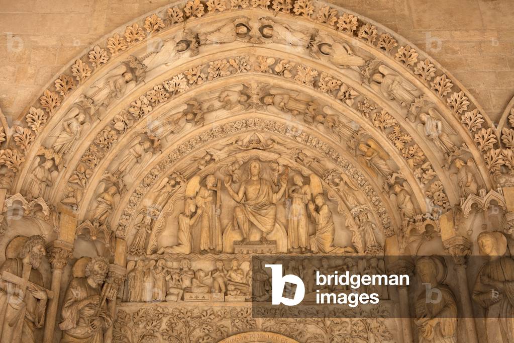 Basilica (Basilique Saint-Seurin de Bordeaux). West porch. Central tympanum. 11th century.
