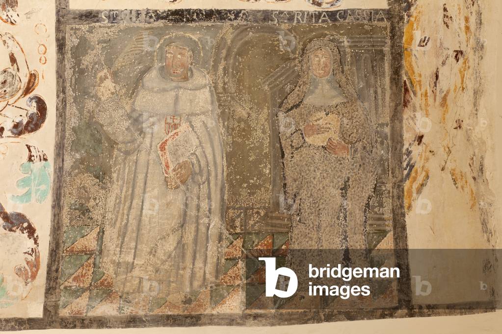 Parish church (Església de la Mare de Déu de Solers). Interior. The naves. Mural paintings. Detail. 16th century (?).