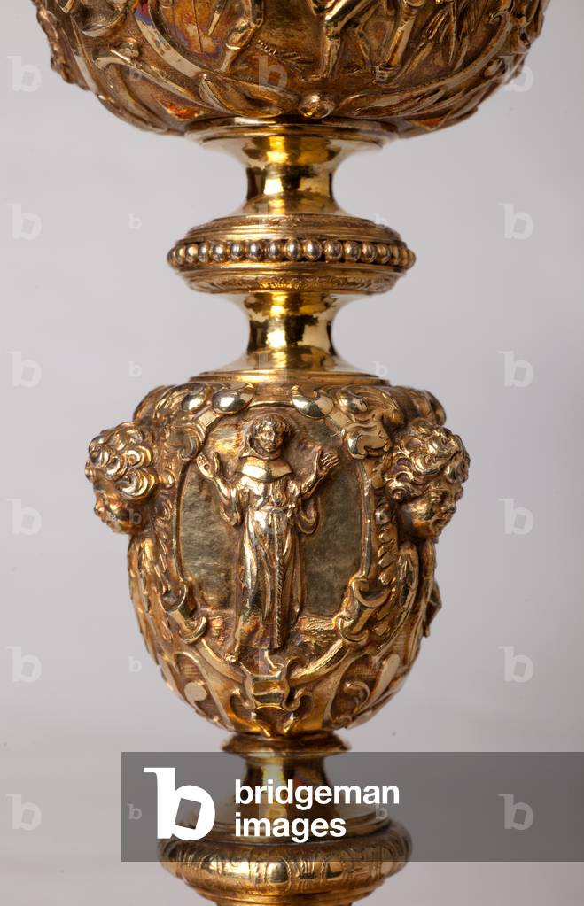 Metalsmithing. Chalice. Gift of canon A. Le Vaillant de la Bassarderie, dean of the cathedral chapter 1726 to 1758. 18th century. Detail.