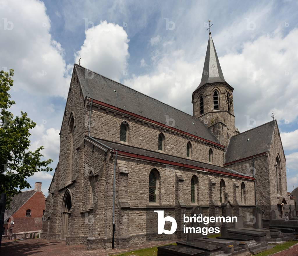 Parish church (Sint-Pietersbandenkerk (Semmerzake). Exterior. South-west.