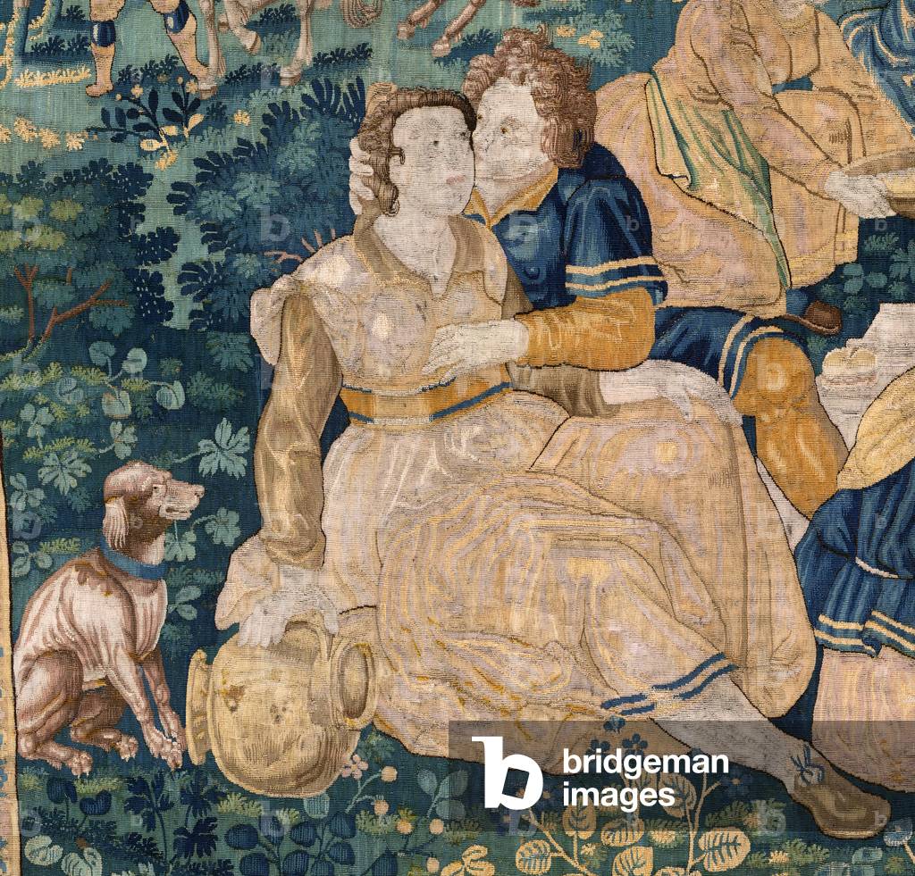 Flemish tapestry. The country meal (Het landelijk maal). Atelier of Oudenaarde. 331x465cm. Iinv (83073)-8 / 00008. 17th century.