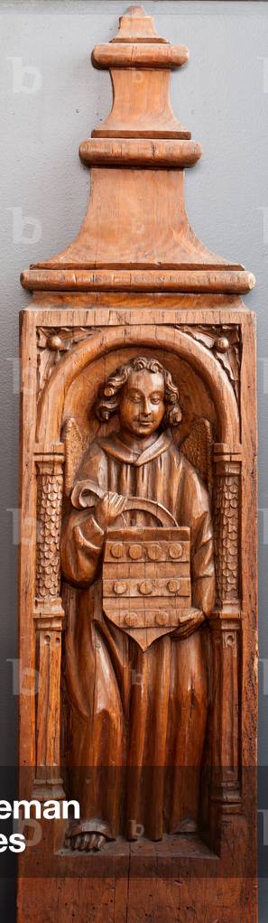 Museum collections. Beam support. Sculptured wood.