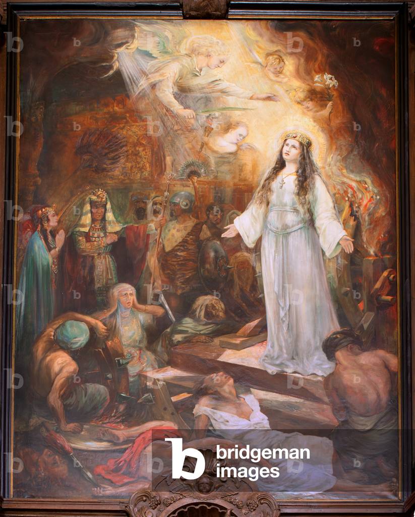 Parish church (Sint-Bavokerk). Interior. South crossing. The altar. Painting.