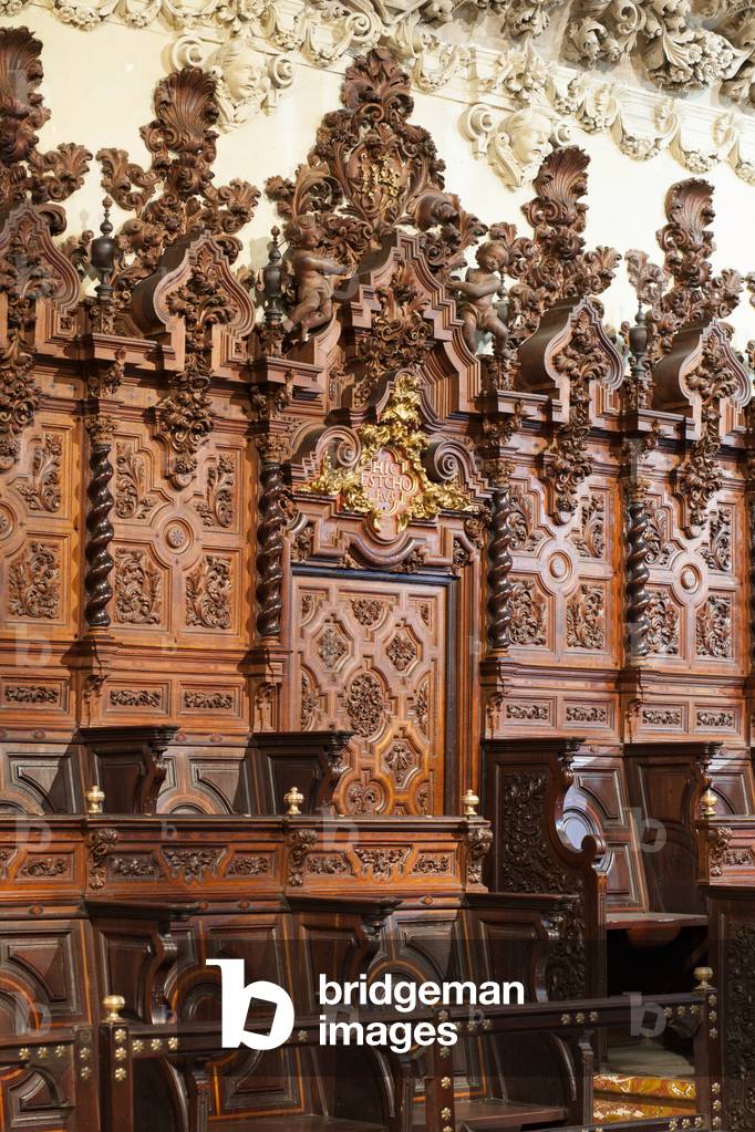 Interior. Choir (coro). The stalls. Wood. 1725.