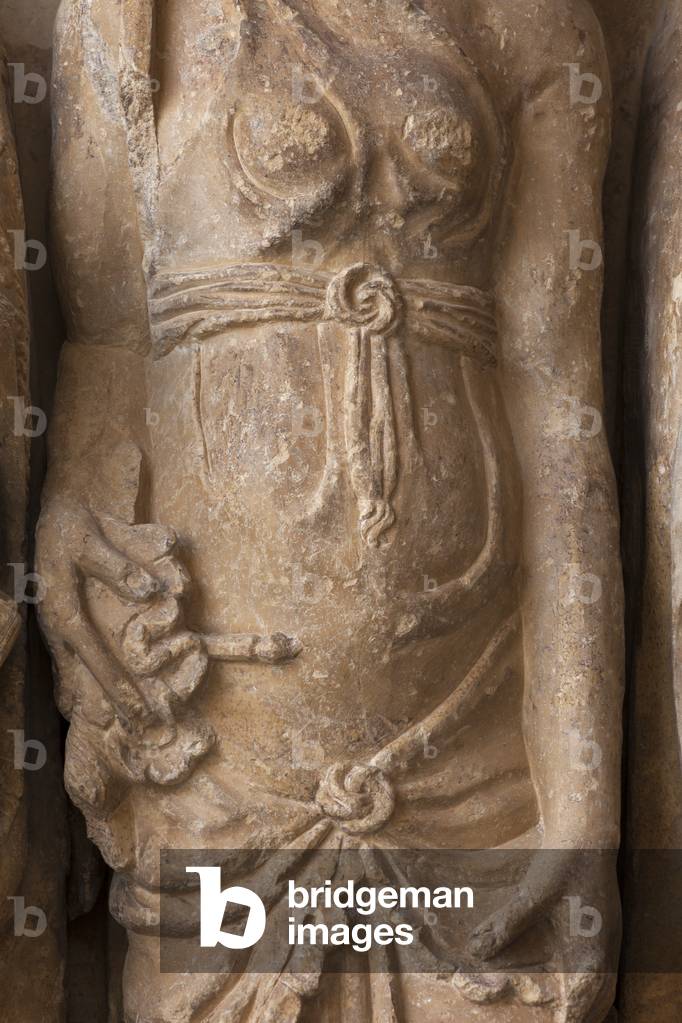 Cathedral Catedral de Nuestra Señora de la Huerta. Exterior. The north portal. Juan de Talavera. Detail. Left doorjamb: torso of a statue, a woman. Late baroque.