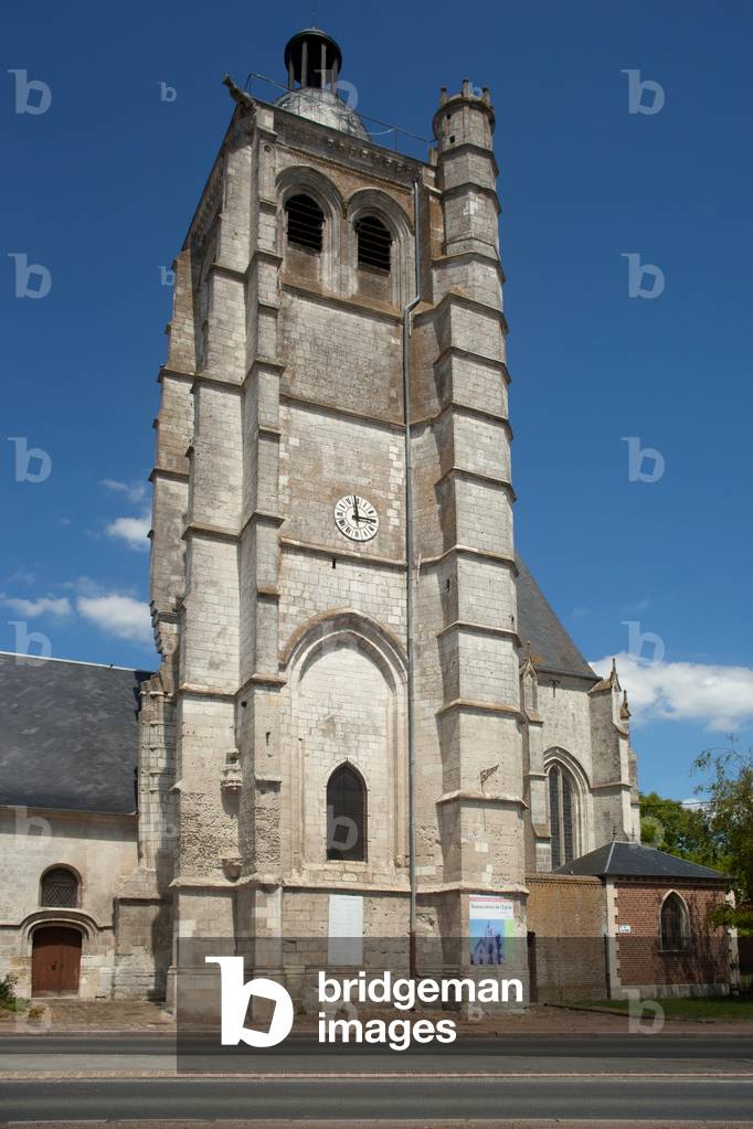 Parish church (L'église Saint-Pierre). Exterior. 16th century. The tower.
