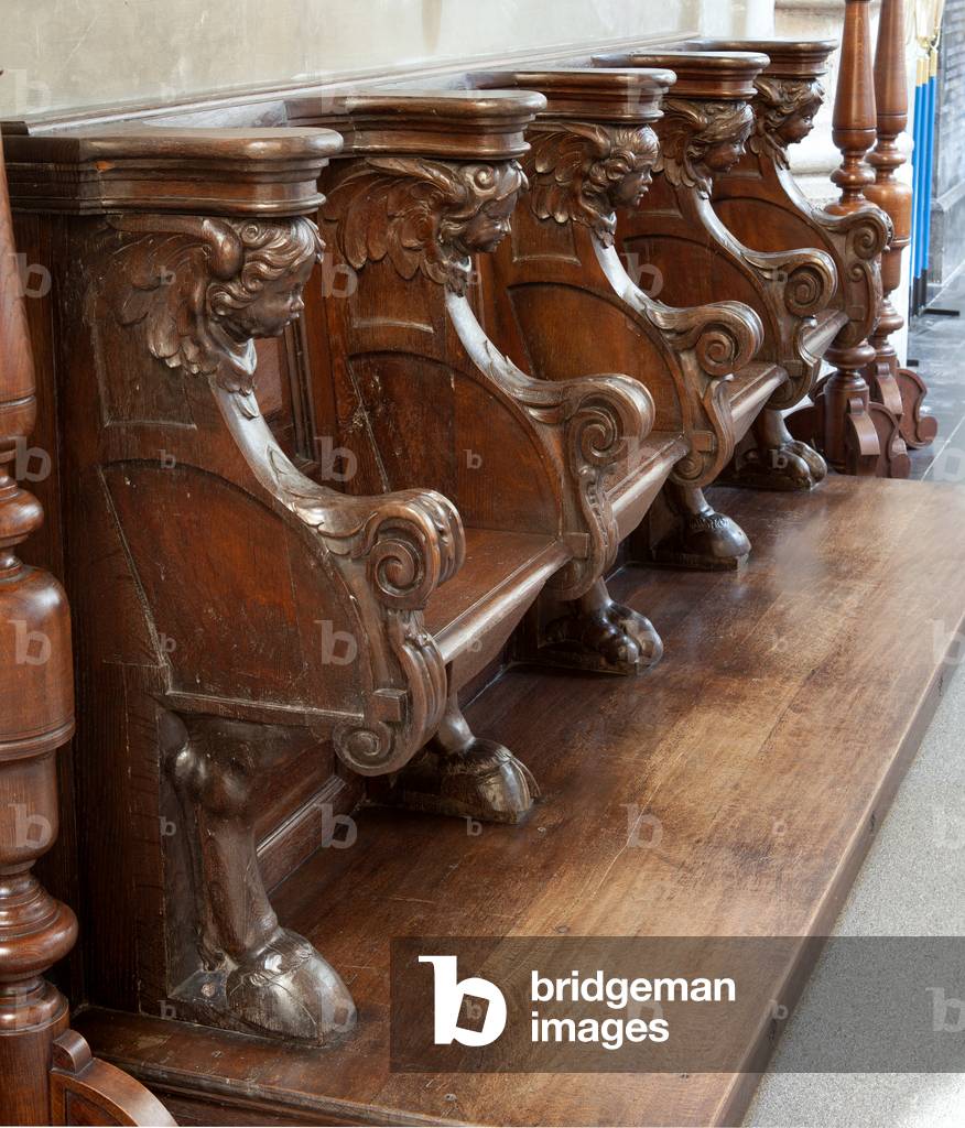 Collegiate church (Sint-Walburgakerk). Interior. Choir seating. Baroque.