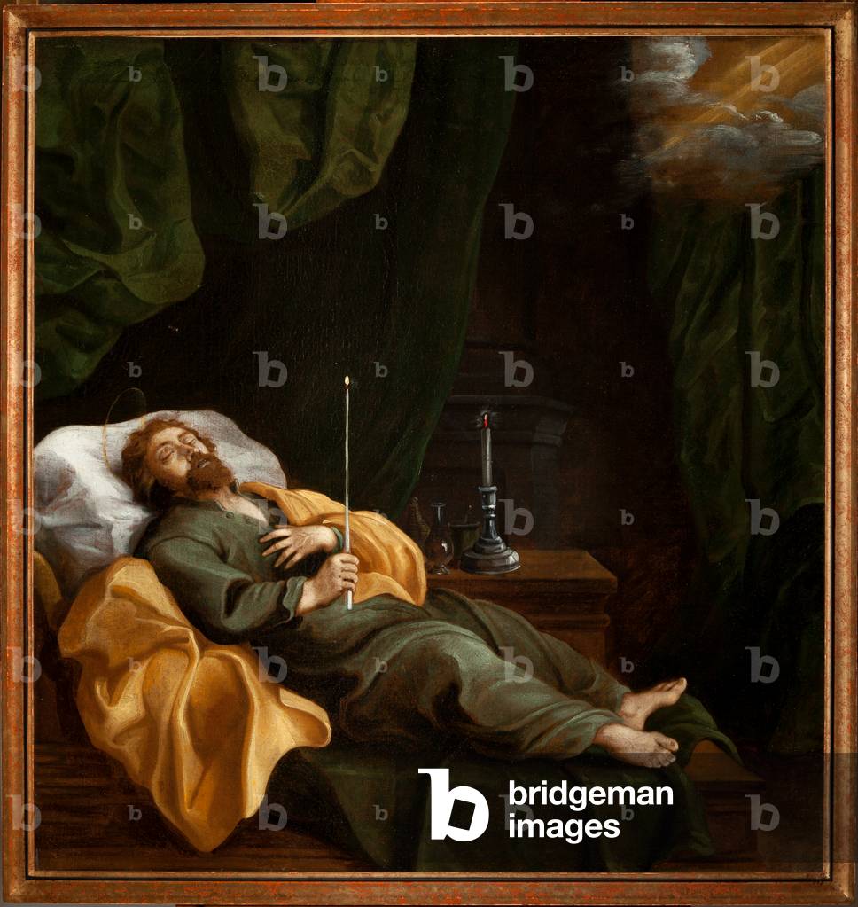 Expiring (La bonne mort). Oil on canvas. 18th century.
