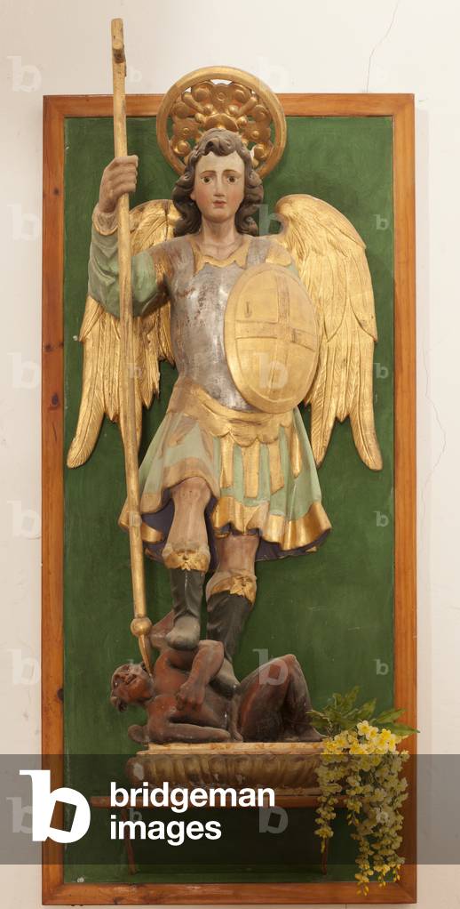Parish church. Interior. A statue. Saint Michael.