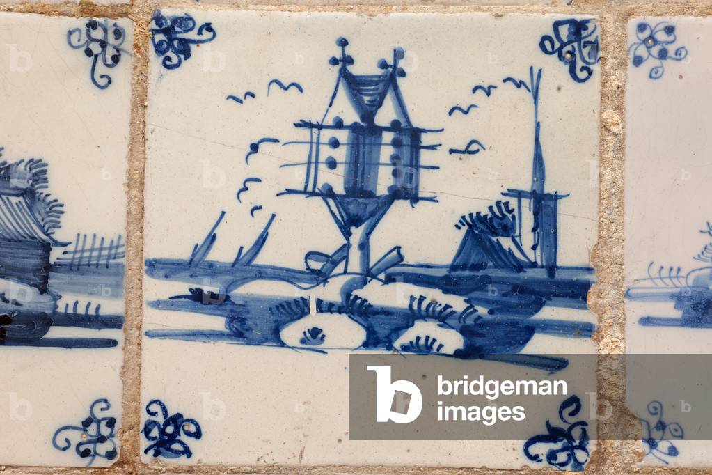 Abbey (Zwartzusterklooster). Interior. The kitchen. Setail. Ceramic tiles. 18th century.