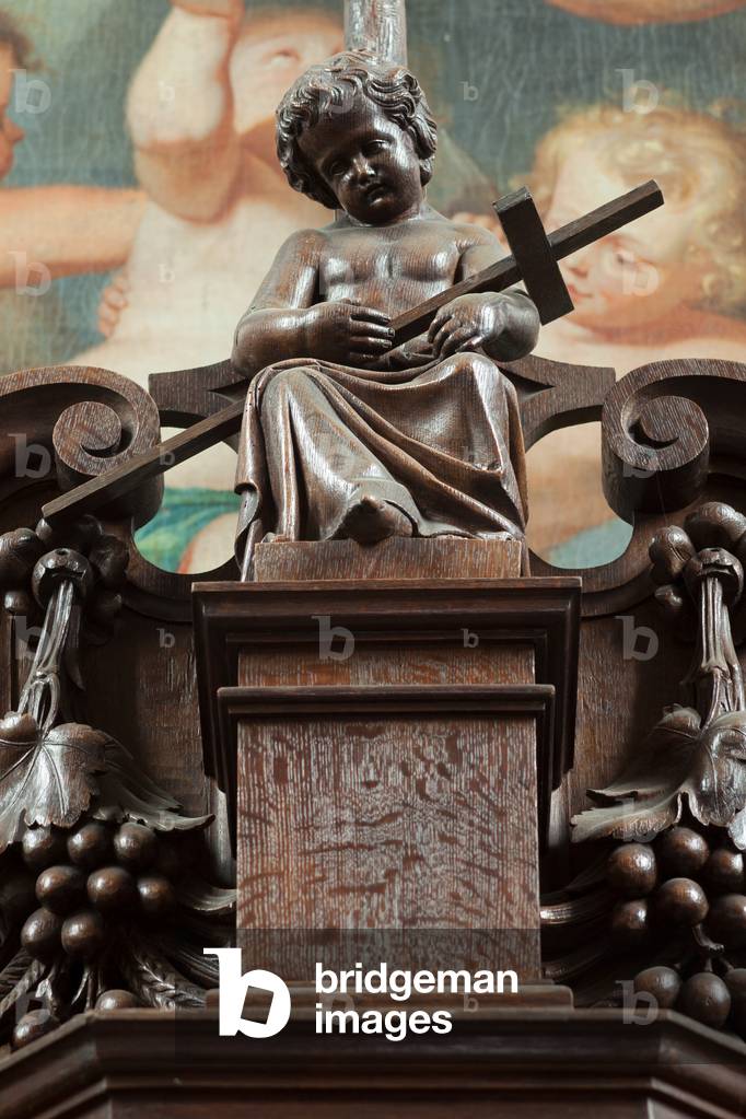 Parish church (Sint-Ursmaruskerk Zegelsem). Interior. The high altar. Detail. The tabernacle.
