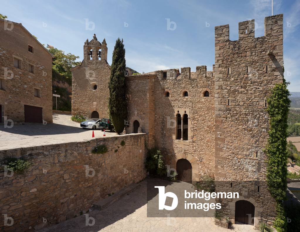 The castle and the parish church.,