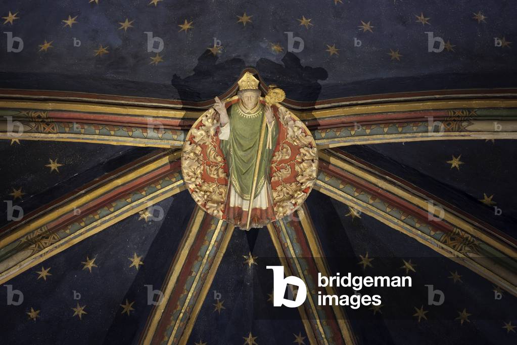 Bossed keystone in a side chapel ceiling, Cathédrale Saint-Etienne, Toulouse, Midi-Pyrénées, Haute-Garonne, France (photo)