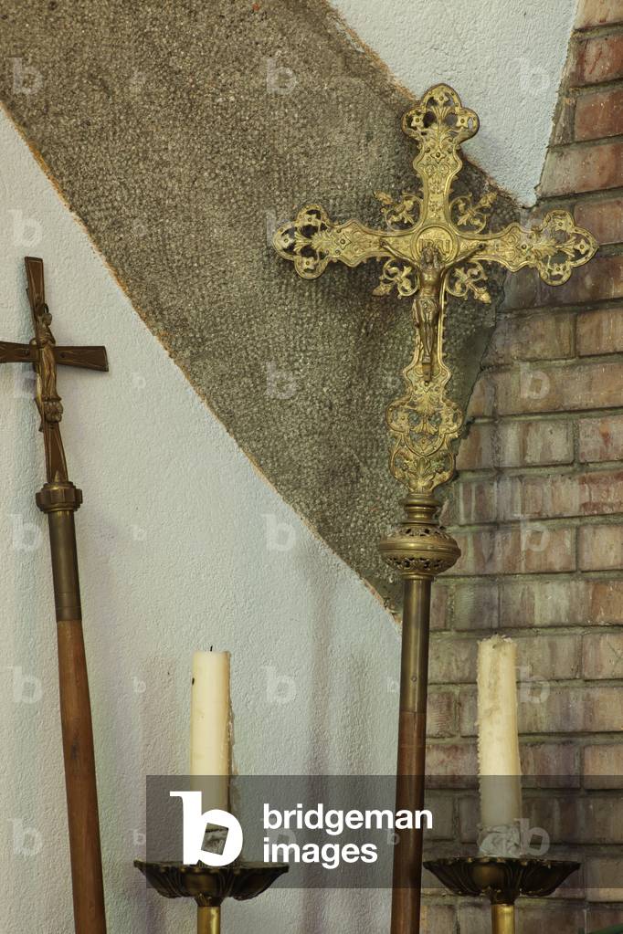 Interior. A procession crucifix.