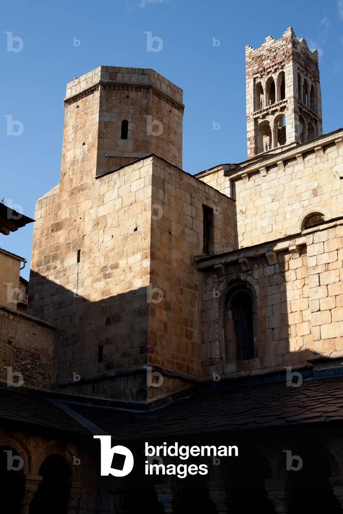 Cathedral. Exterior. The tower (Sant Salvador). Romanesque. 12th century.
