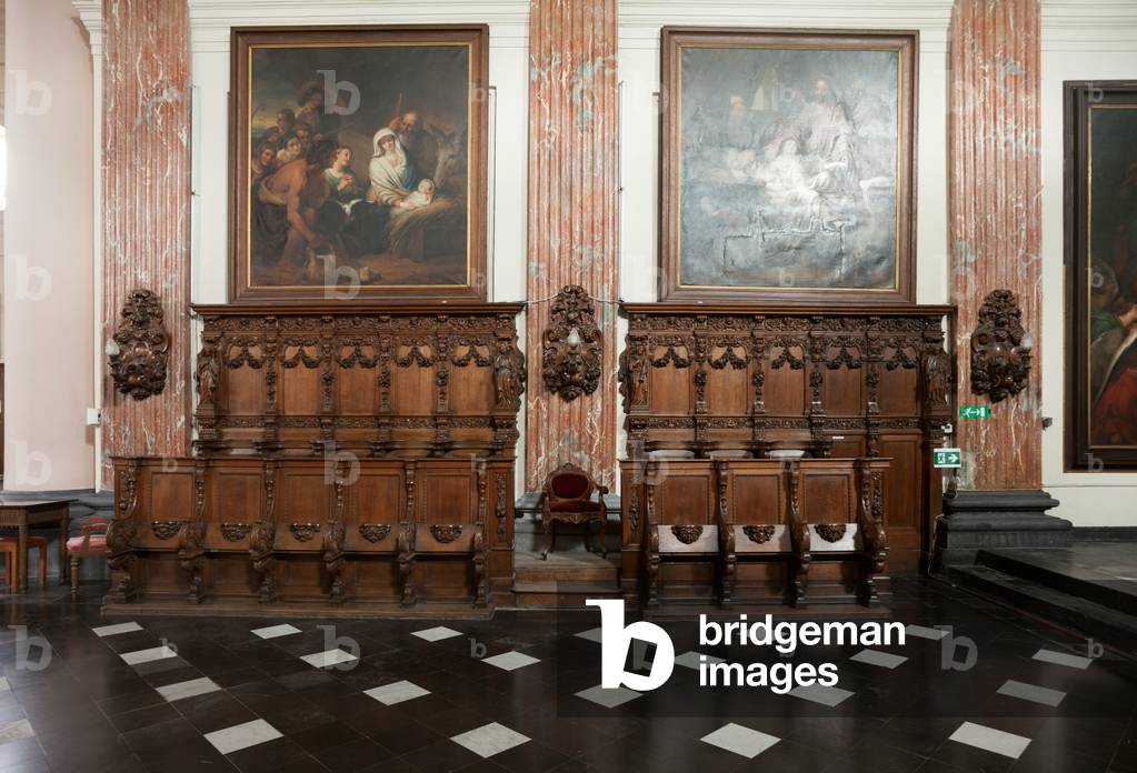 Parish church (L'Eglise Saint Julien). Interior. The choir. The seatings