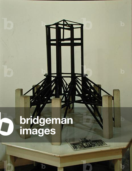 Modello della torre di attraversamento della navata (legno)