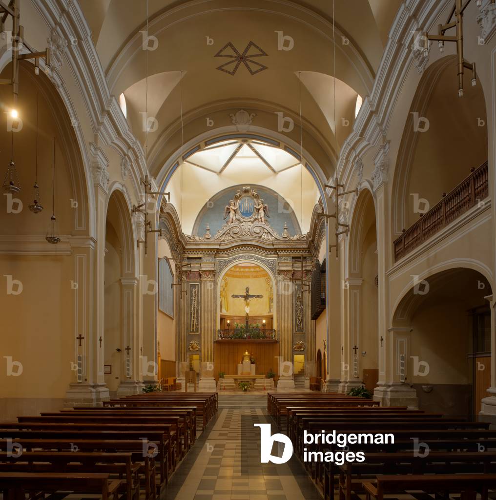 Sanctuary (Santuari del Sant Crist). The church. Interior. The nave. Classicism.
