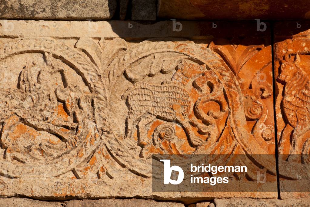 Hermitage (Ermita de Santa María). Visigoth. 7th century and later. Exterior. East. Wall no 3. Detail. Bas-reliefs.