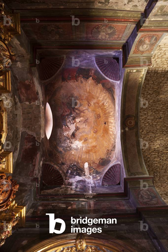 Church Saint Lawrence (Església Sant Llorenç). Interior. The apse. The' vault. Wall paintings. Baroque.