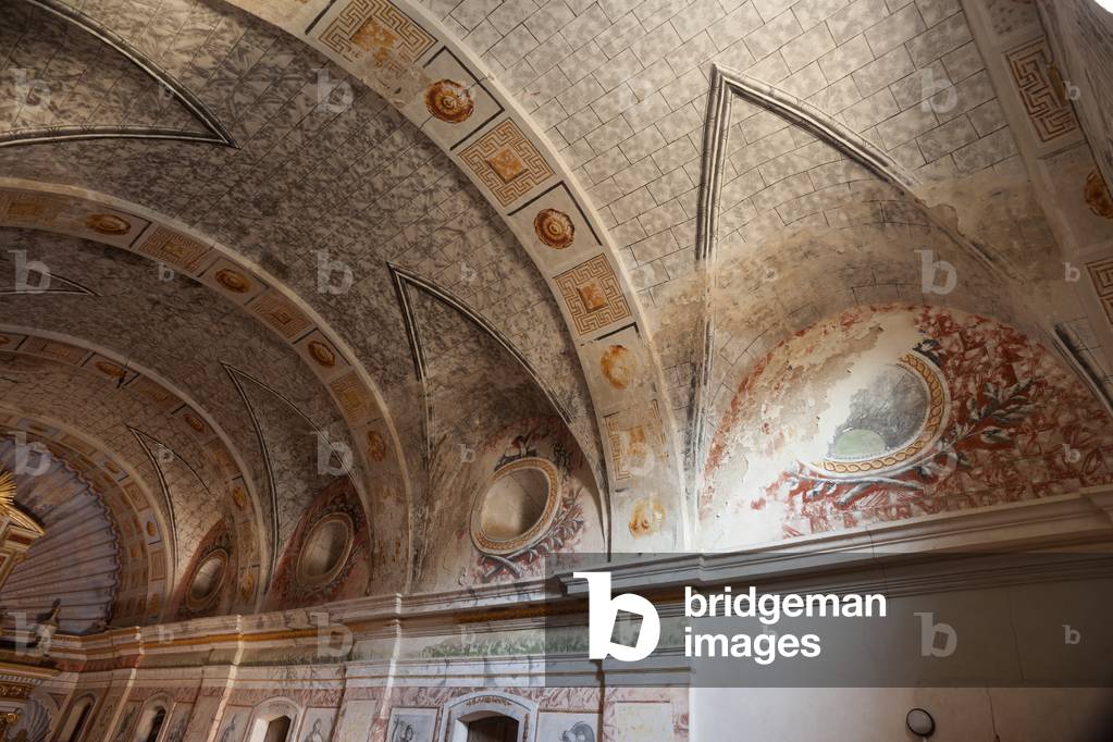Madrona, parish of Saint Peter (parròquia de Sant Pere). The church (Església Sant Pere). Interior. The nave. The vaults. Baroque.