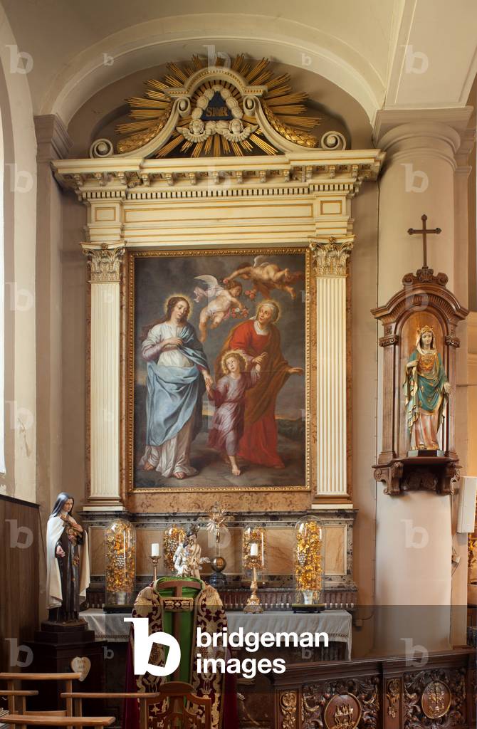 Parish church (Parochiale kerk Sint-Dionysius van Lede). Interior. North aisle. The altar.