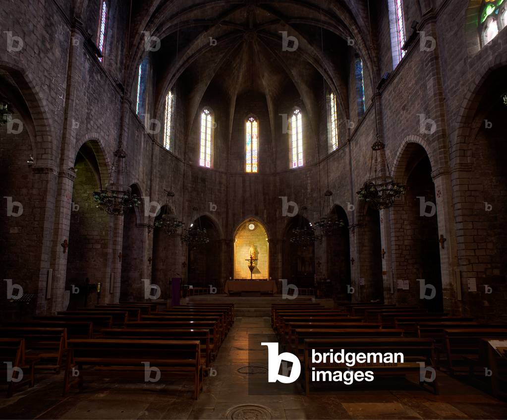 Church (Església Sant Genis). Interior. The nave. Gothic. 14th century.