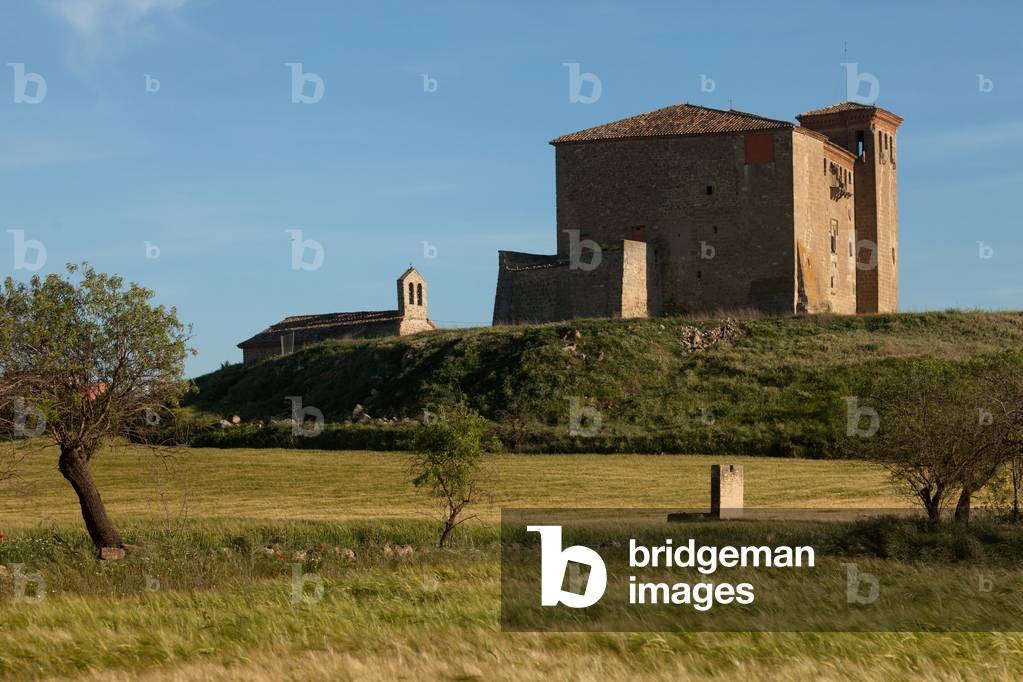 Castle (Castell de Montcortès, the church.