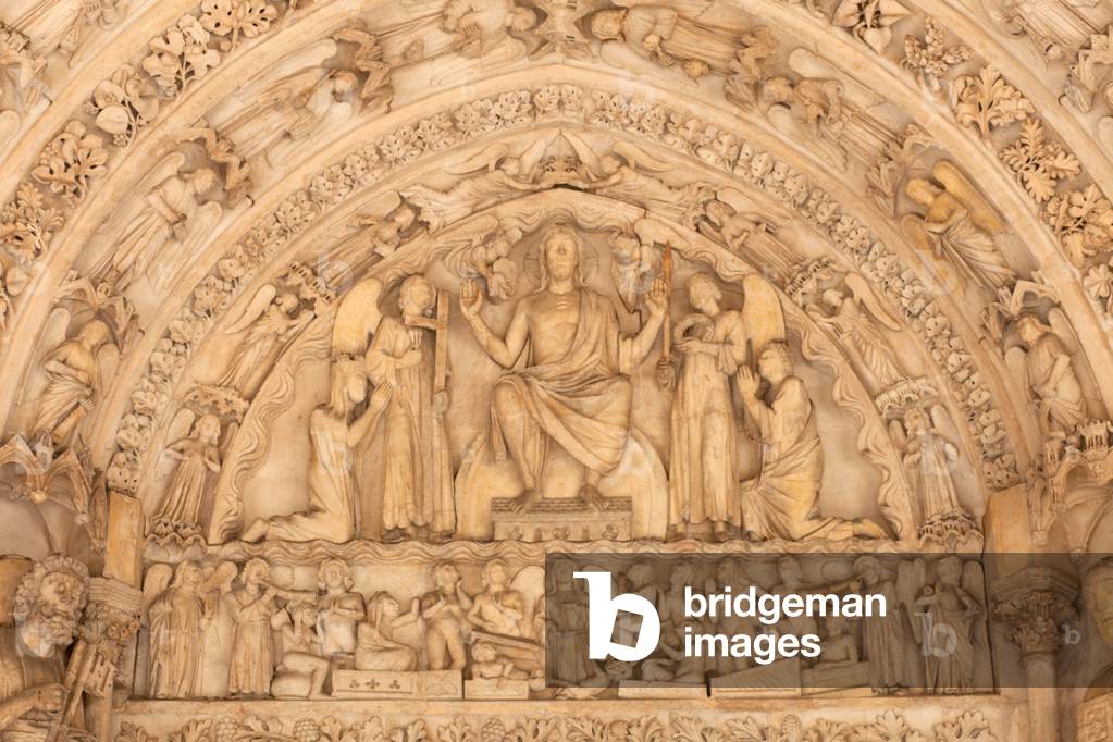 Basilica (Basilique Saint-Seurin de Bordeaux). West porch. Central tympanum. 11th century.