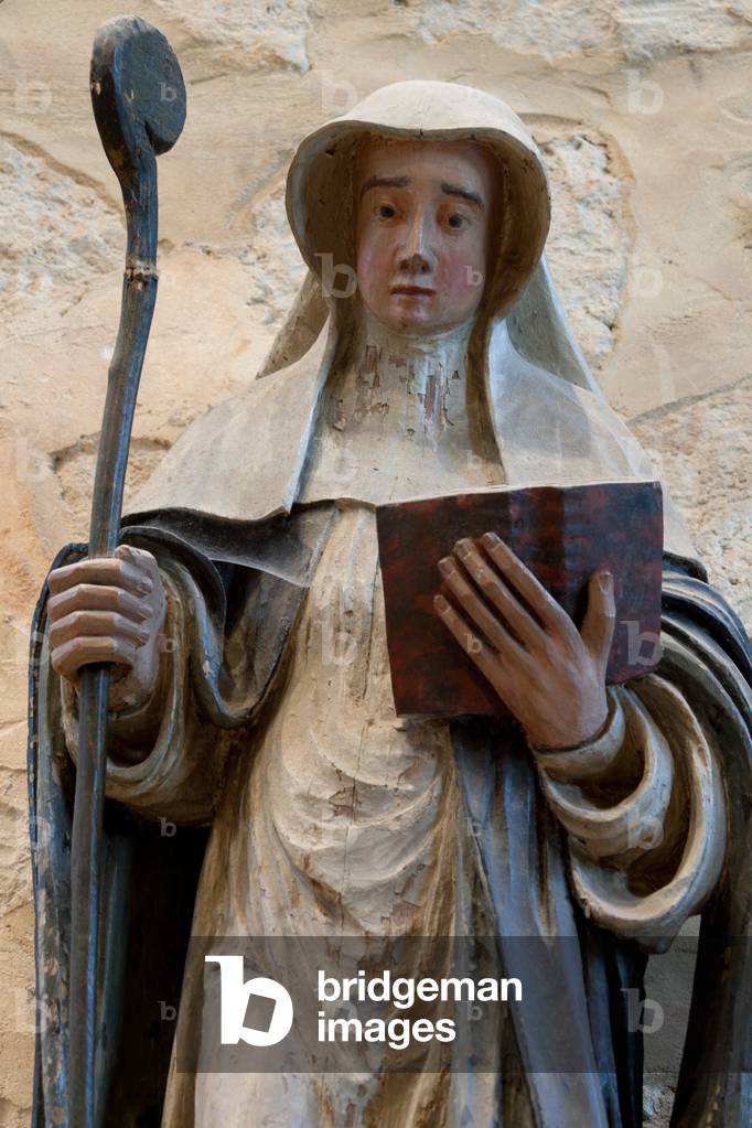Collegiate church. Statue. Mary announciation. Anonymous. Polychromed wood. 15th century. Bust.