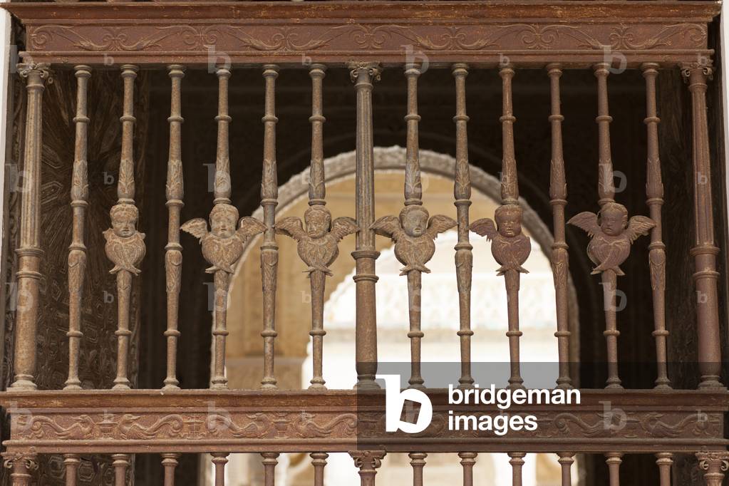 Palace (Casa de Pilatos. Interior. A fence/door. Ironwork. Detail. Putti. Renaissance.