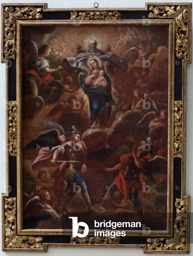 Collegiate church. Interior. Painting. Triunfo de la Inmaculada concepción. Oil on canvas. 18th century.