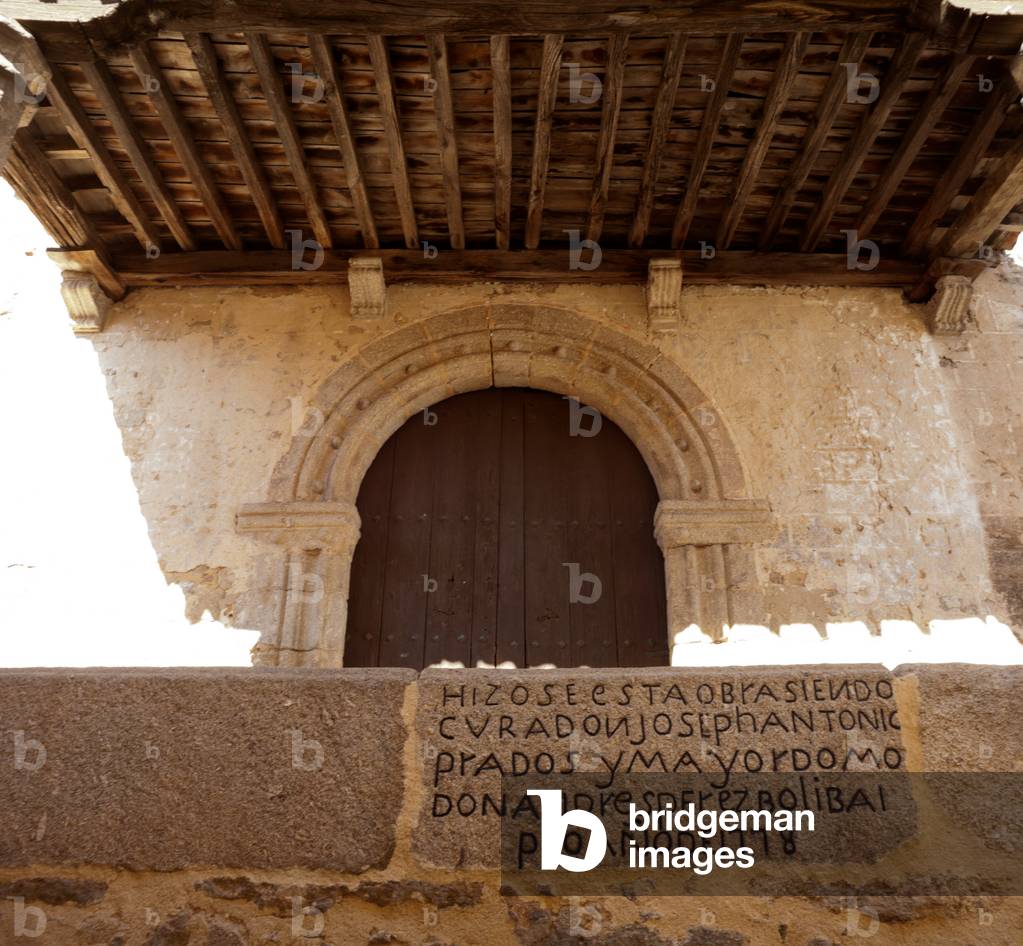 Church (San Lorenzo). Exterior. The west entrance portico. Romanesque.