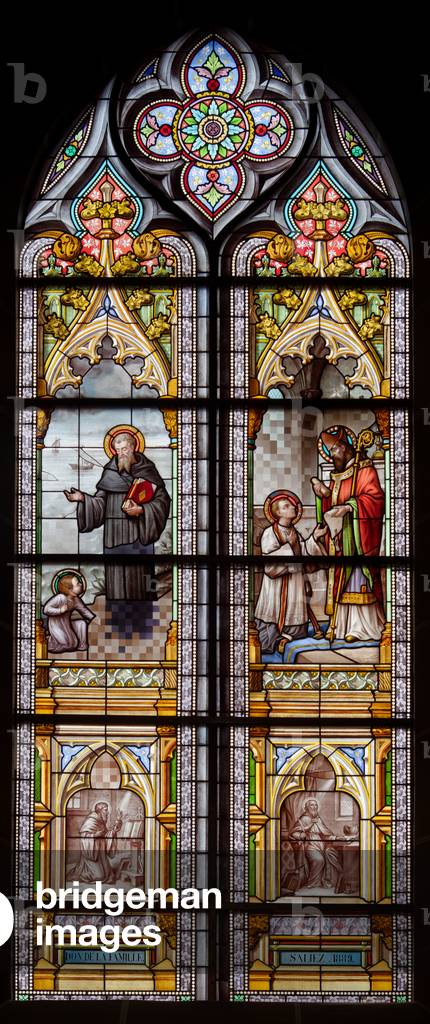 The chapel. Stained glass window. Donation of Soeur Marie-Thérèse Saliez family. 1889.