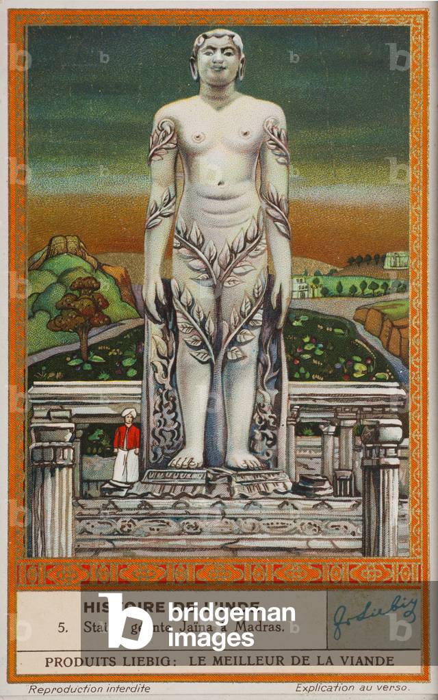 History of India, no 5, a giant statue Jaina. 1939.