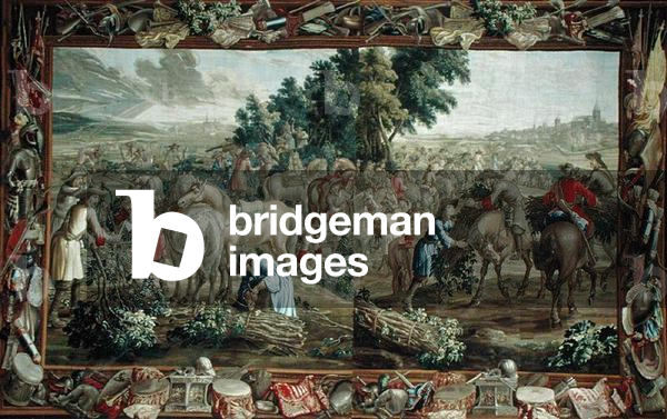 Double tapestry depicting faggot gatherers outside a town, Brussels workshop (tapestry)