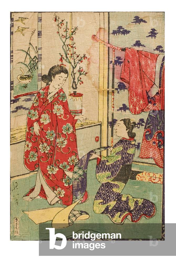 Woman dressing, c.1885-1895 (woodblock print on paper)