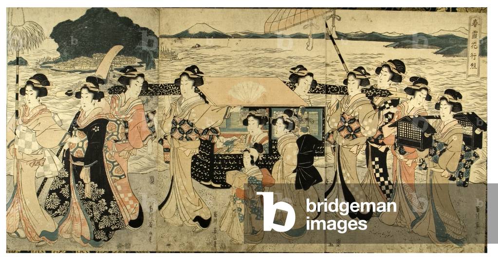 In the Spring Mist a Procession of Flowers, 1812 (woodblock print on paper)