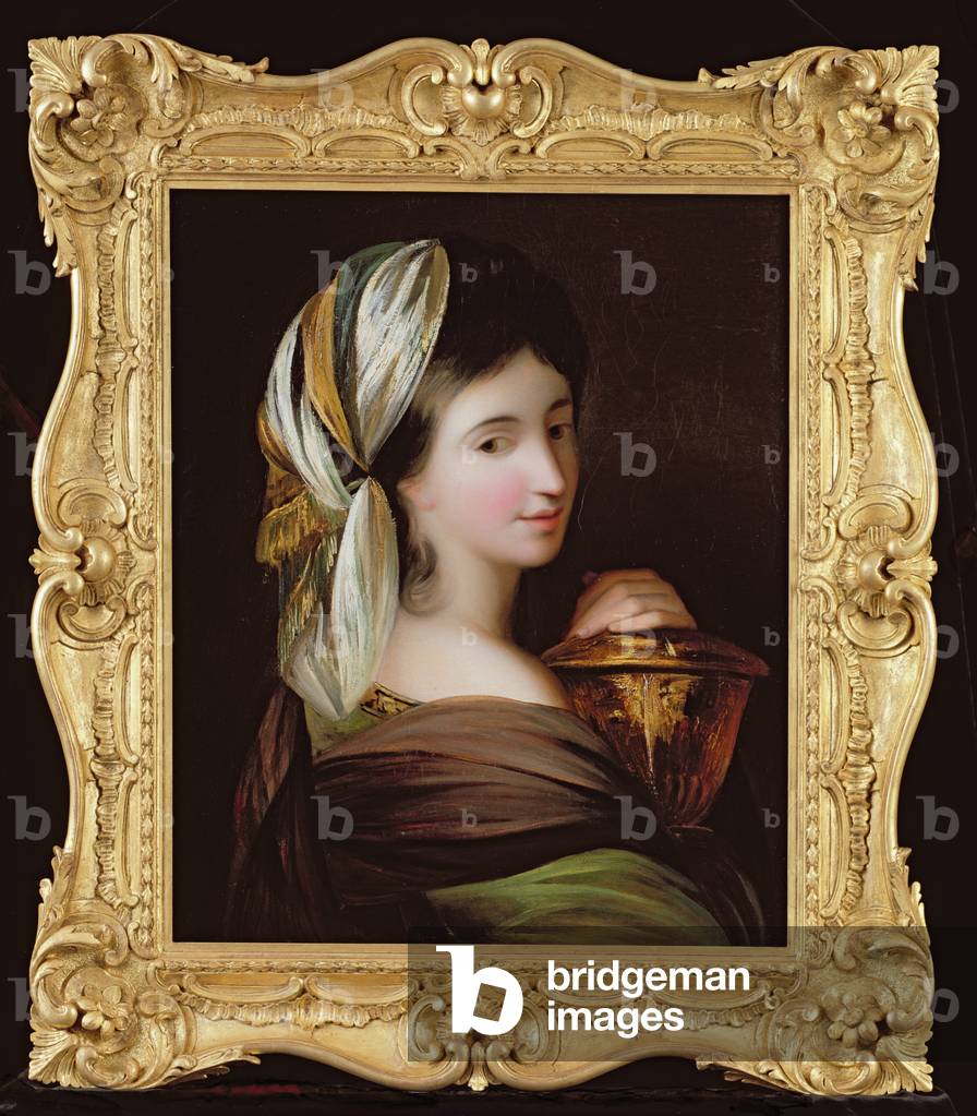 porträt von einem lady in östlichen kleid, um 1890 (öl auf leinwand) (siehe 215282 für paar)