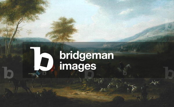 A Hunting Party in a Landscape, c.1730 (oil on canvas)