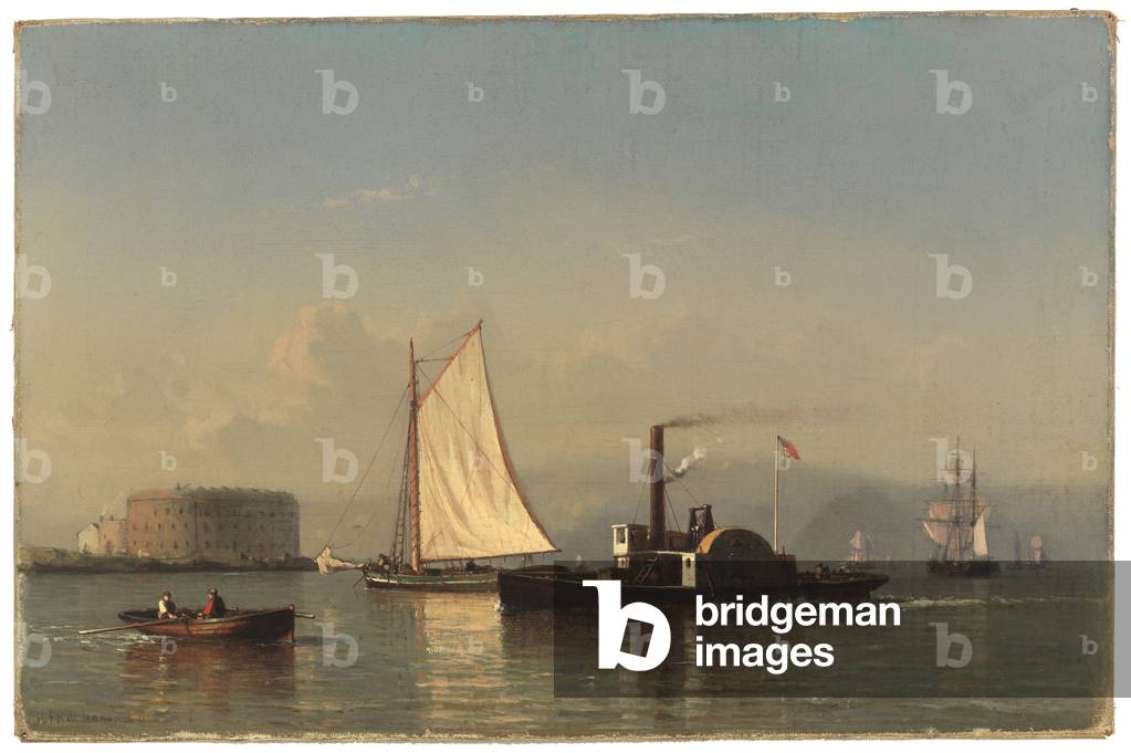 Marine Scene, New York Harbour (oil on canvas)